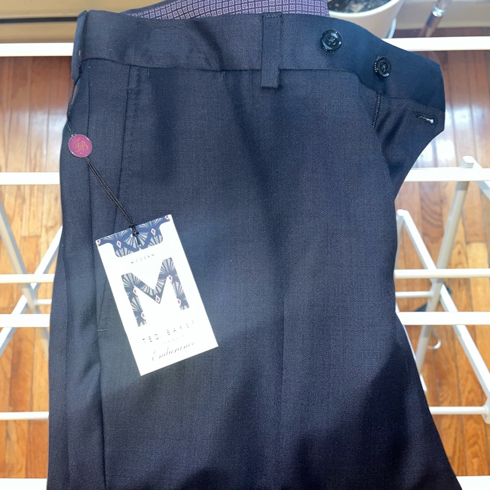 NWT Ted Baker Navy Wool Trousers 32